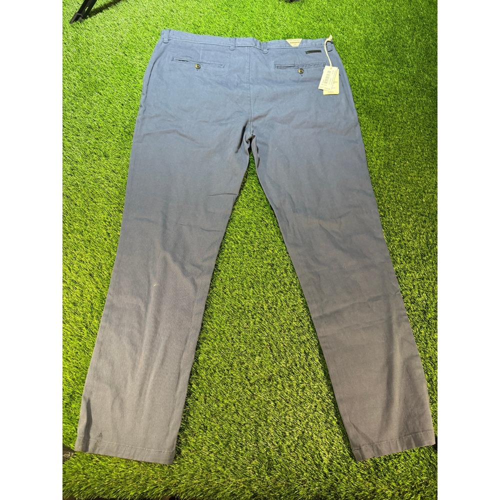 Mens Chino Pants Blue Fade Slim Fit Casual Dress Trousers‎ Size 36x32